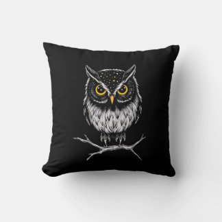 Phantom Owl Minimalist Throw Pillow