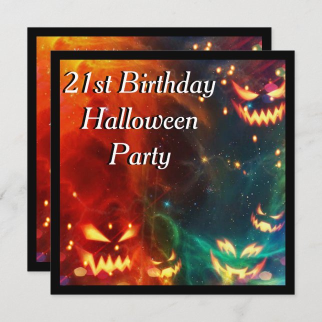 Phantom Pumpkins 21st Birthday Party Invitation (Front/Back)