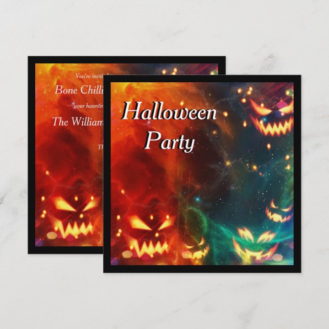 Phantom Pumpkins Halloween Party Invitation (Front/Back)
