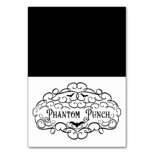 Phantom Punch Vintage Halloween Food Tent Table Number