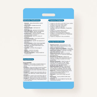 Pharamcolgy Quick Reference Badge