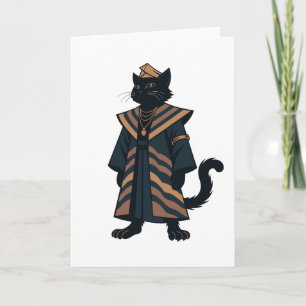 Pharaoh Black Cat Greeting Card