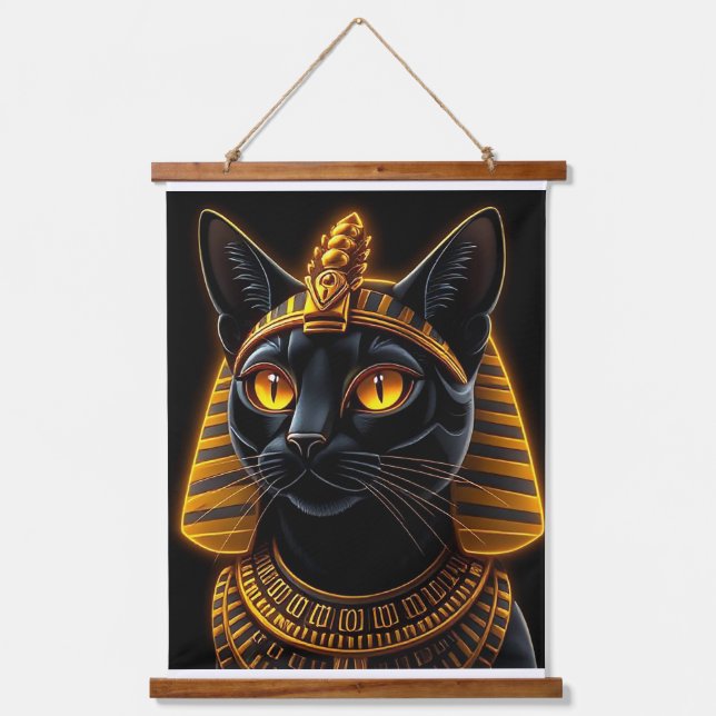 Pharaoh Cat-Akhenaten Canvas. Hanging Tapestry (Front)