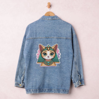 Pharaoh Cat | Egyptian Style Art Trendy & Fashion Denim Jacket
