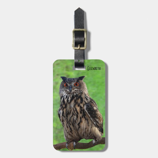 Pharaoh Eagle Owl Luggage Tag (Front Vertical)