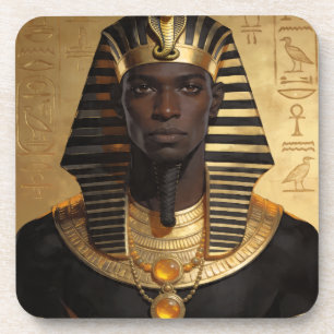 Pharaoh Energy — Ancient African King Modern Art Coaster