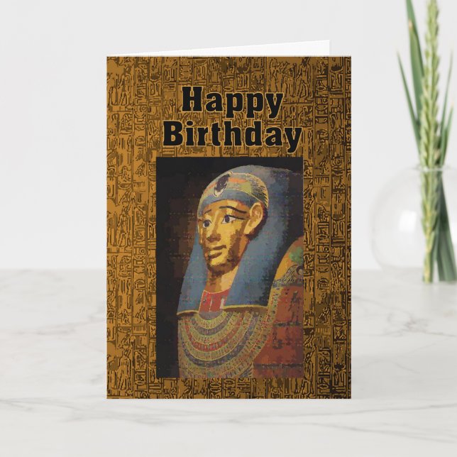 Pharaoh Happy Birthday Humour Card (Front)