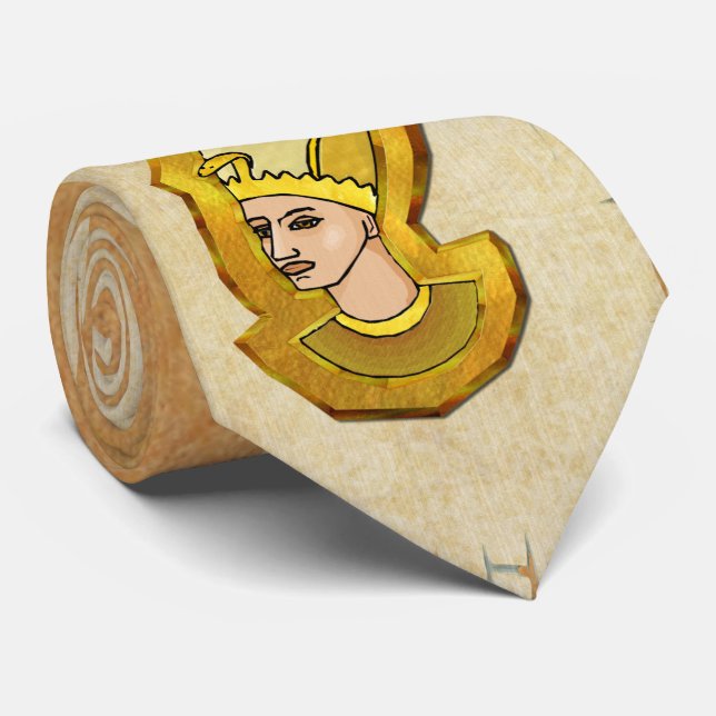 Pharaoh Hieroglyphics Egyptian Folk Art Tie (Rolled)