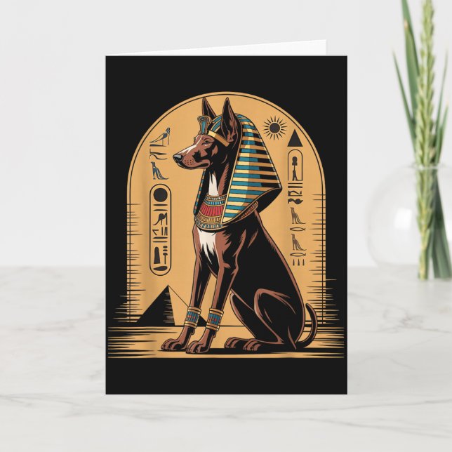 Pharaoh Hound Ancient Egyptian King Portrait  Card (Front)