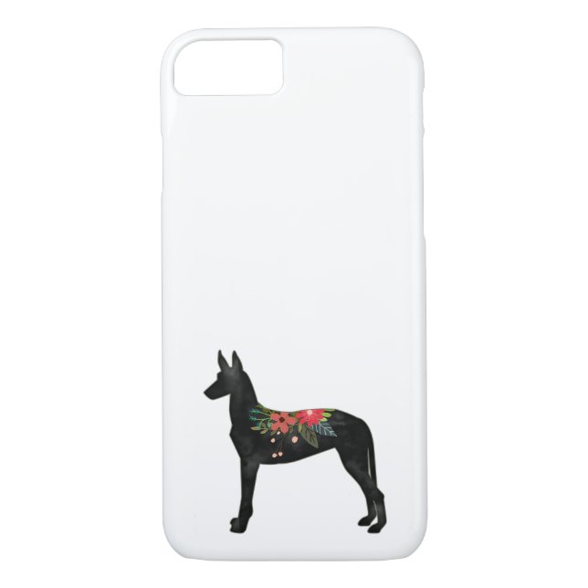 Pharaoh Hound Dog Breed Bohemian Floral Saddle Case-Mate iPhone Case (Back)
