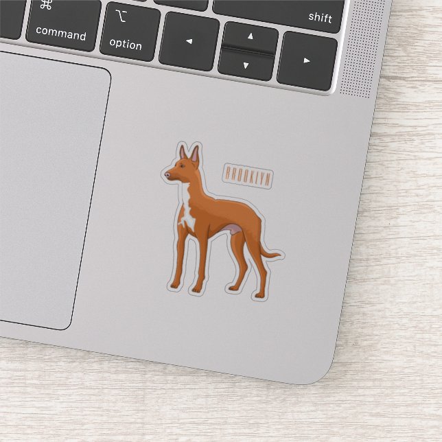 Pharaoh hound dog cartoon illustration (Detail)