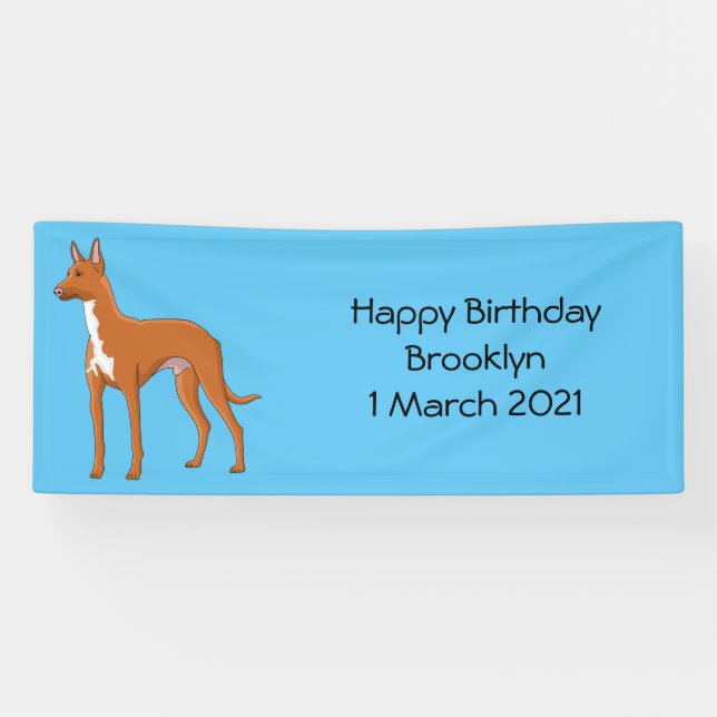 Pharaoh hound dog cartoon illustration banner (Horizontal)