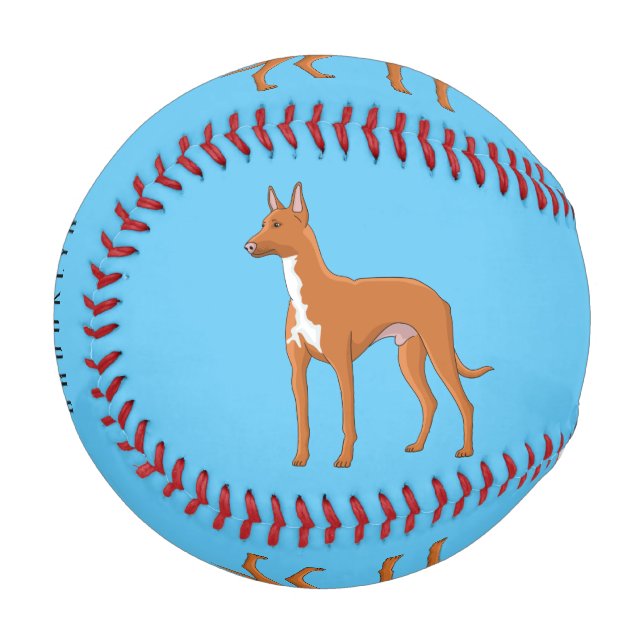 Pharaoh hound dog cartoon illustration  baseball (Front Left)