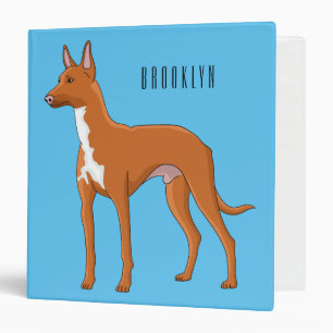 Pharaoh hound dog cartoon illustration binder