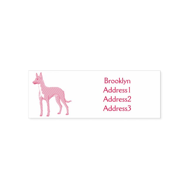 Pharaoh hound dog cartoon illustration self-inking stamp (Design)
