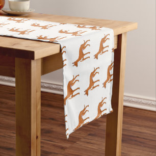 Pharaoh hound dog cartoon illustration  short table runner