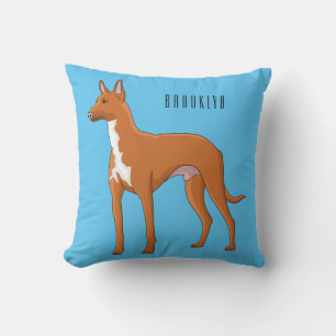 Pharaoh hound dog cartoon illustration throw pillow
