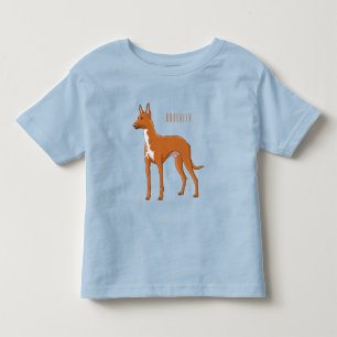 Pharaoh hound dog cartoon illustration toddler t-shirt