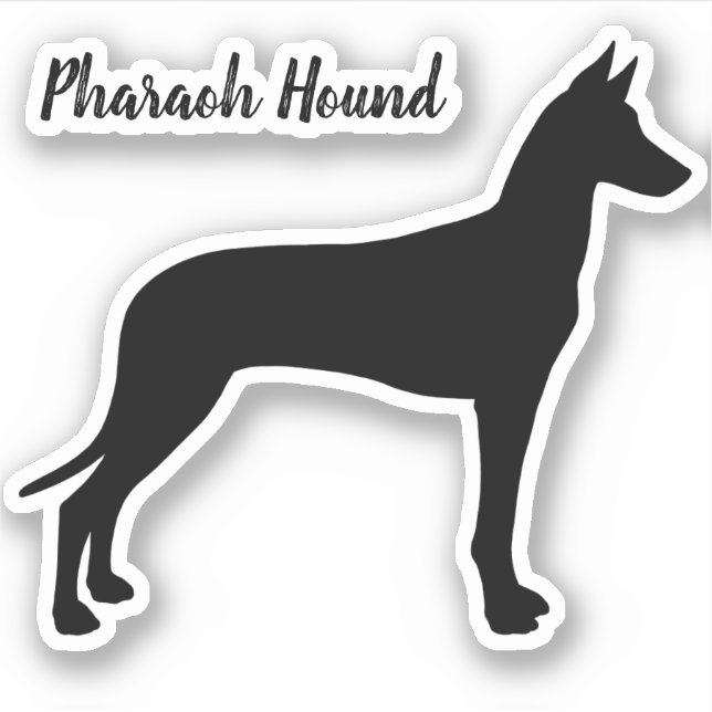 Pharaoh Hound Dog Silhouette Vinyl Sticker (Front)