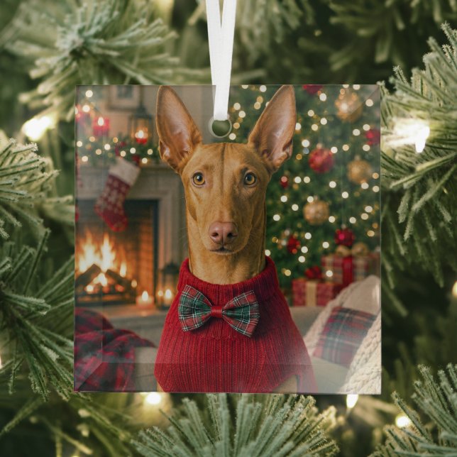 Pharaoh hound glass ornament (Insitu)