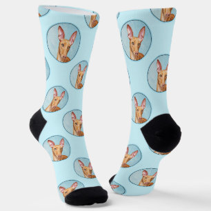 Pharaoh Hound Painting Chestnut Original Dog Art Socks