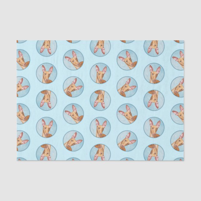Pharaoh Hound Painting Chestnut Original Dog Art Tissue Paper (Front)