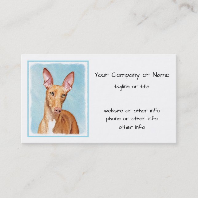 Pharaoh Hound Painting - Cute Original Dog Art Business Card (Front)