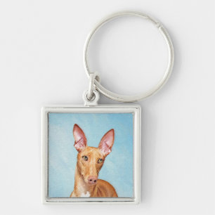 Pharaoh Hound Painting - Cute Original Dog Art Keychain