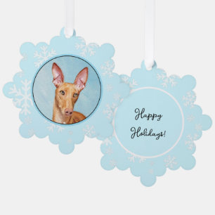 Pharaoh Hound Painting - Cute Original Dog Art Ornament Card