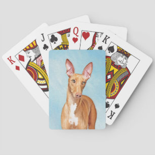 Pharaoh Hound Painting - Cute Original Dog Art Playing Cards