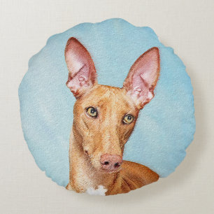 Pharaoh Hound Painting - Cute Original Dog Art Round Pillow