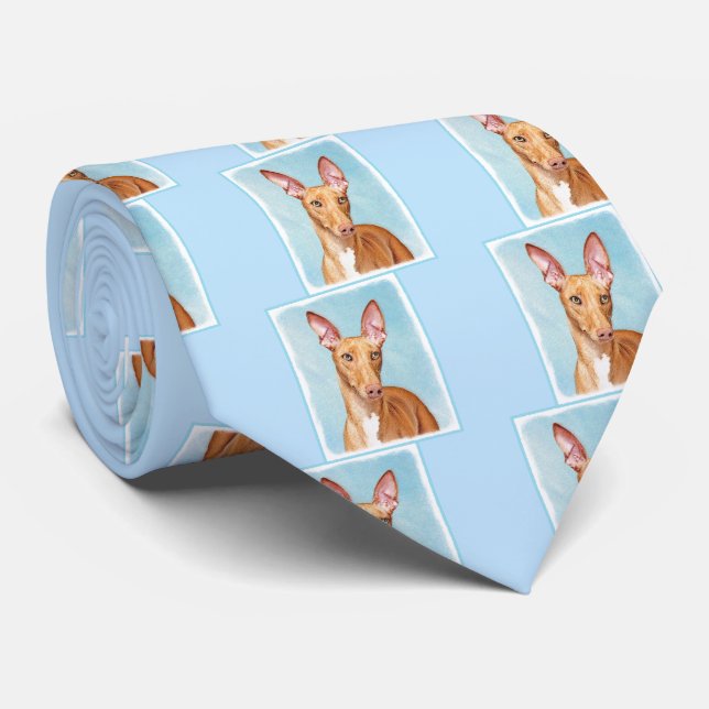 Pharaoh Hound Painting - Cute Original Dog Art Tie (Rolled)