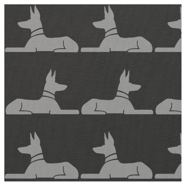 Pharaoh Hounds Egyptian Dogs Black and Grey Fabric (Close Up)
