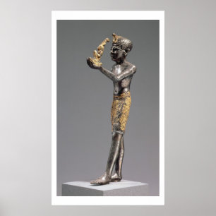 Pharaoh making an offering before the Goddess Maat Poster