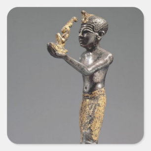 Pharaoh making an offering before the Goddess Maat Square Sticker