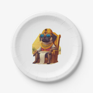 Pharaoh Pug � Ancient Egypt Dog Paper Plate