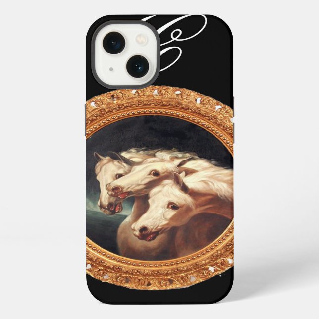 Pharaoh’s Chariot Horses Monogram iPhone Case (Back)