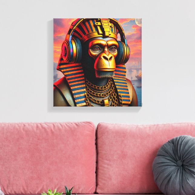 PHARAOH TUT-CHIMPANZEE 4 CANVAS PRINT (Insitu(LivingRoom))