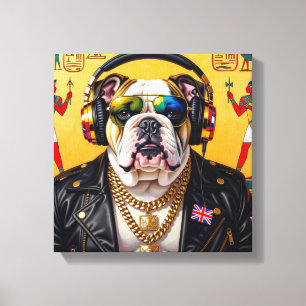 PHARAOH TUT-ENGLISH BULLDOG CANVAS PRINT