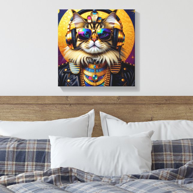 PHARAOH TUT-PERSIAN CAT 4 CANVAS PRINT (Insitu(Bedroom))