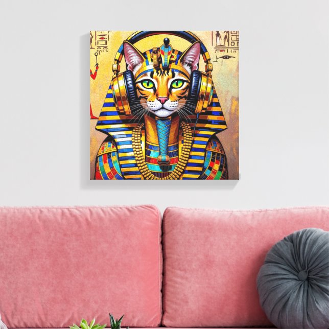PHARAOH TUT-SPHINX CAT CANVAS PRINT (Insitu(LivingRoom))
