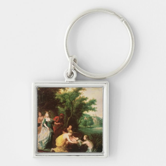 Pharaoh's Daughter Discovering Moses Keychain (Front)