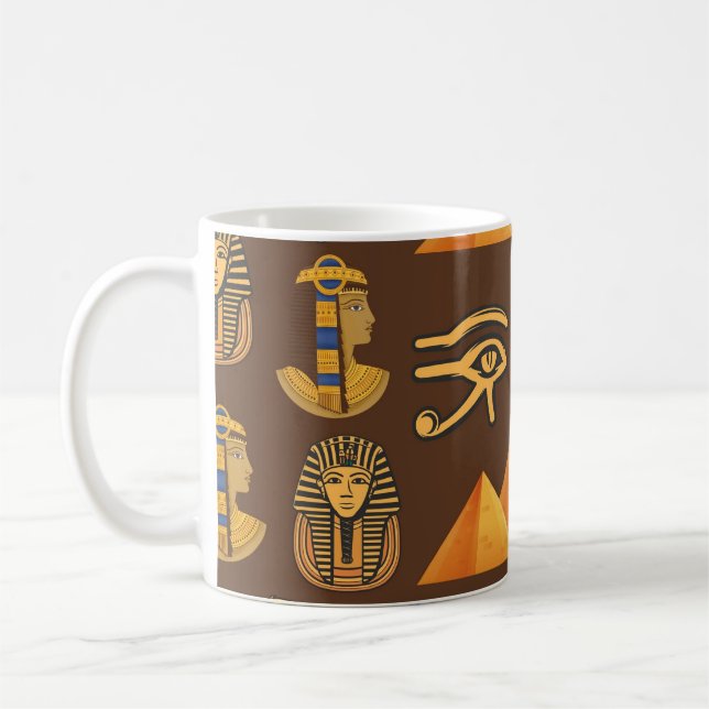 Pharaoh's Legacy: Antique Egyptian Patterns  Coffee Mug (Left)