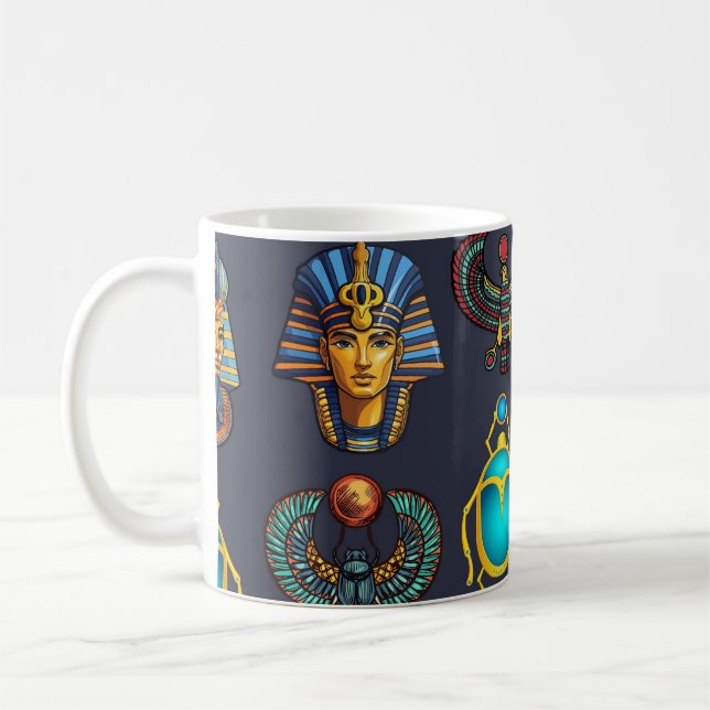 Pharaoh's Legacy: Antique Egyptian Patterns  Coffee Mug (Left)