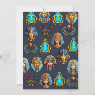 Pharaoh's Legacy: Antique Egyptian Patterns Holiday Card