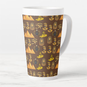 Pharaoh's Legacy: Antique Egyptian Patterns Latte Mug