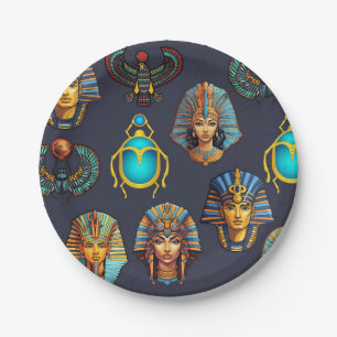 Pharaoh's Legacy: Antique Egyptian Patterns Paper Plate