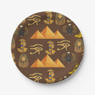 Pharaoh's Legacy: Antique Egyptian Patterns Paper Plate