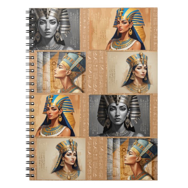 Pharaonic Queens – Ancient Egyptian Elegance Notebook (Front)