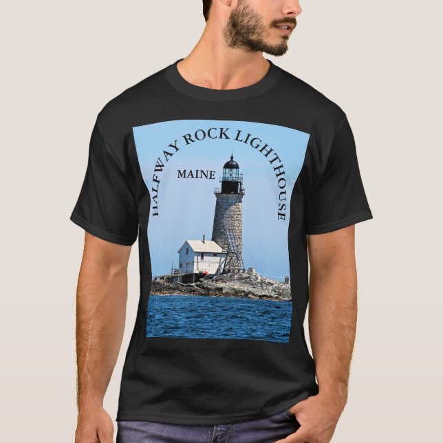 Phare à mi-chemin de roche, T-shirt du Maine (Devant)